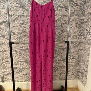 MELLODAY Fuchsia Jumpsuit with Black Details